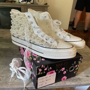 Free People Pearl Crush Hi Top Sneakers